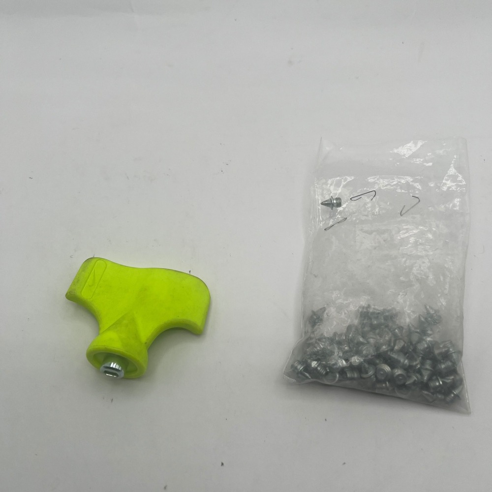 Nike Track Spike Wrench Tool Neon Green and Replacement Pyramid Spikes Set 70